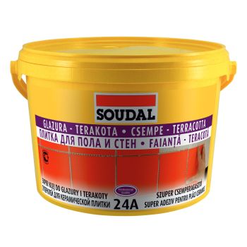 Adeziv Plăci Ceramice Interior Soudal 24A 5kg pentru lipirea plăcilor ceramice pe suprafețe poroase