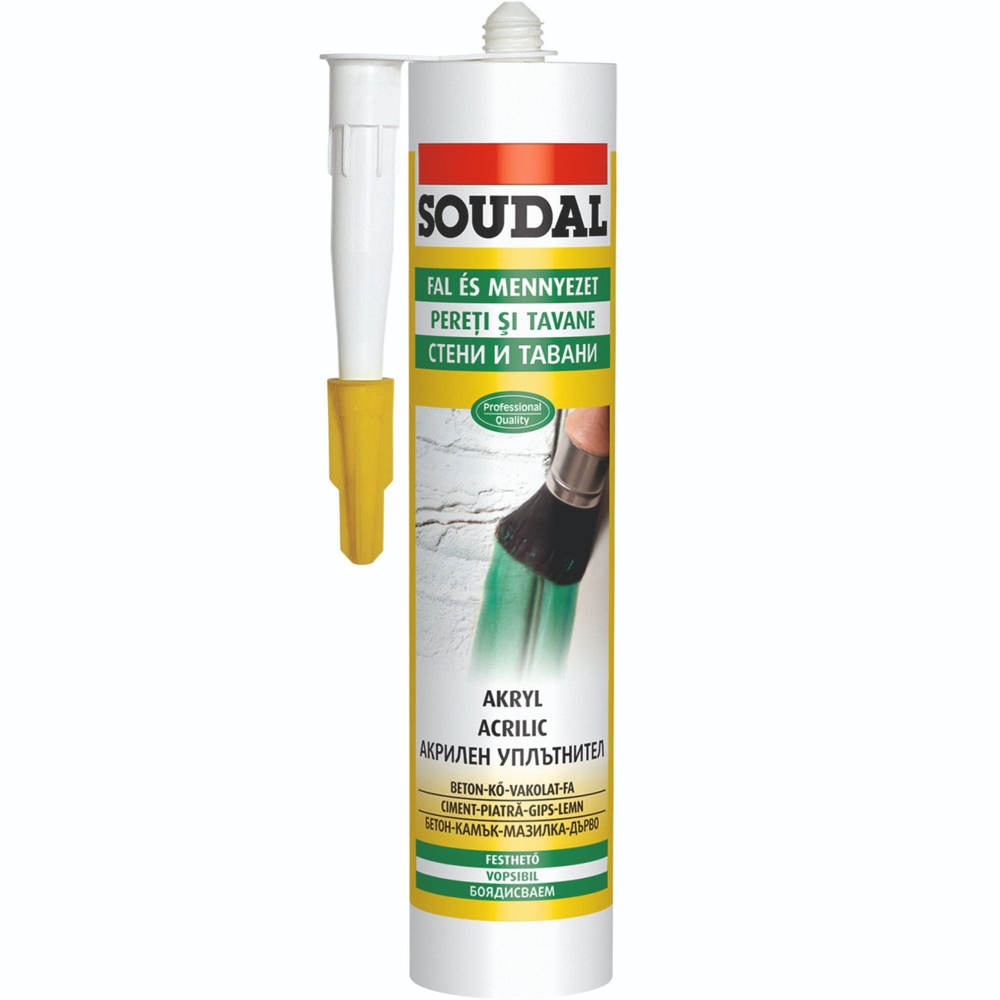 Mastic Acrilic Soudal 280 ml - Alb, pentru Uși și Ferestre