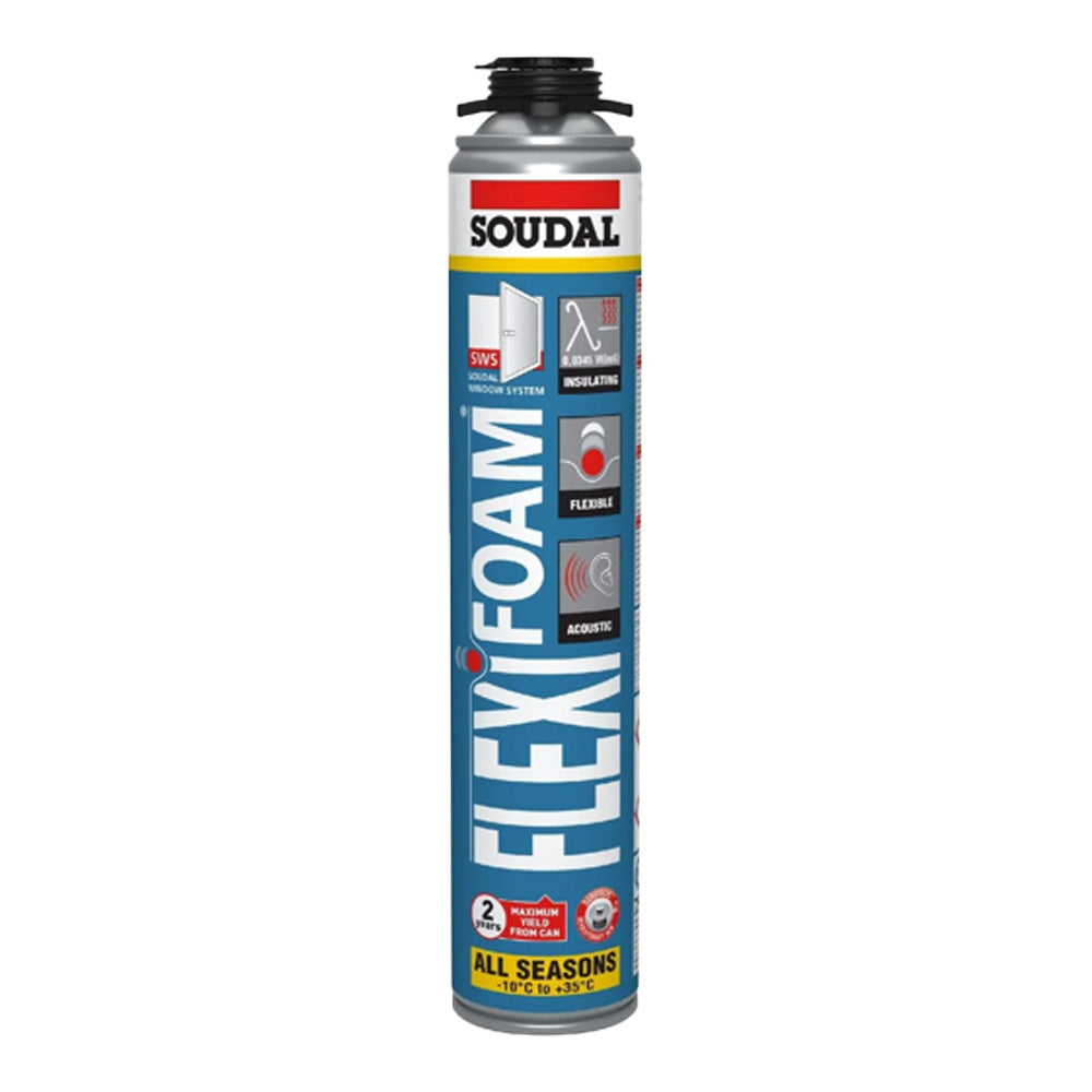 Spumă Poliuretanică Soudal Flexifoam 750 ml - Flexibilă, Aplicare cu Pistol