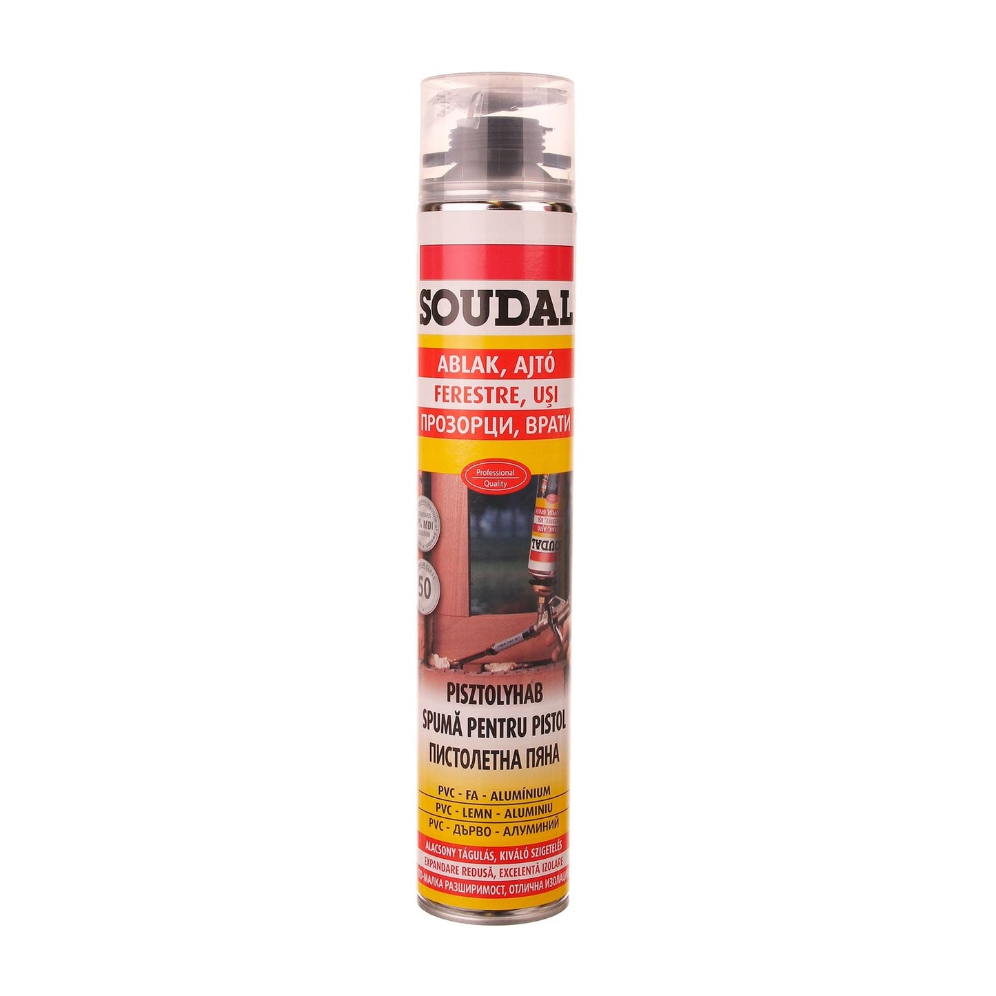Spumă poliuretanică Soudal 750 ml pentru izolare termică