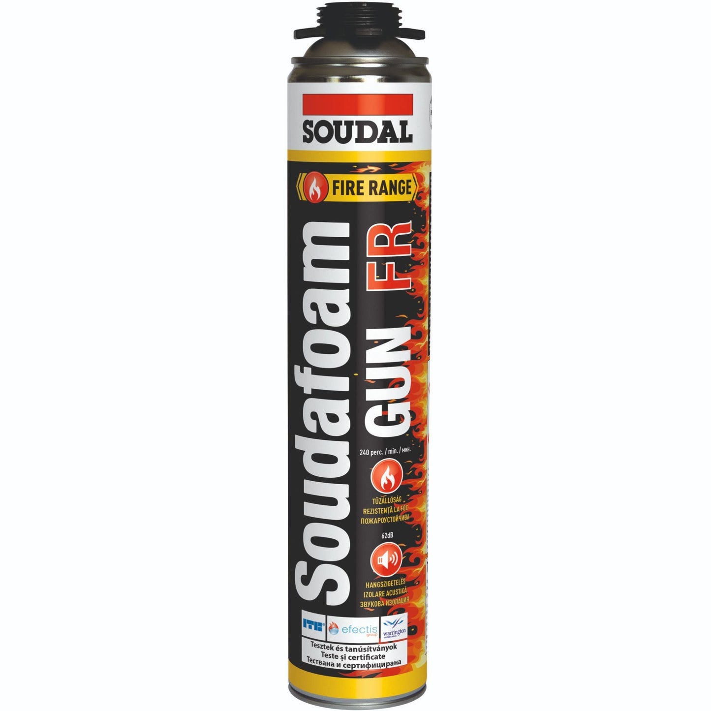 Spumă Poliuretanică Soudal Soudafoam Antifoc, 750 ml – Aplicare cu Pistol