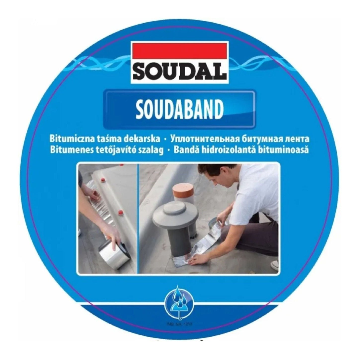Bandă Bituminoasă Soudal 30cm x 10m - Aluminiu RAL 8017 pentru hidroizolație și etanșare acoperișuri