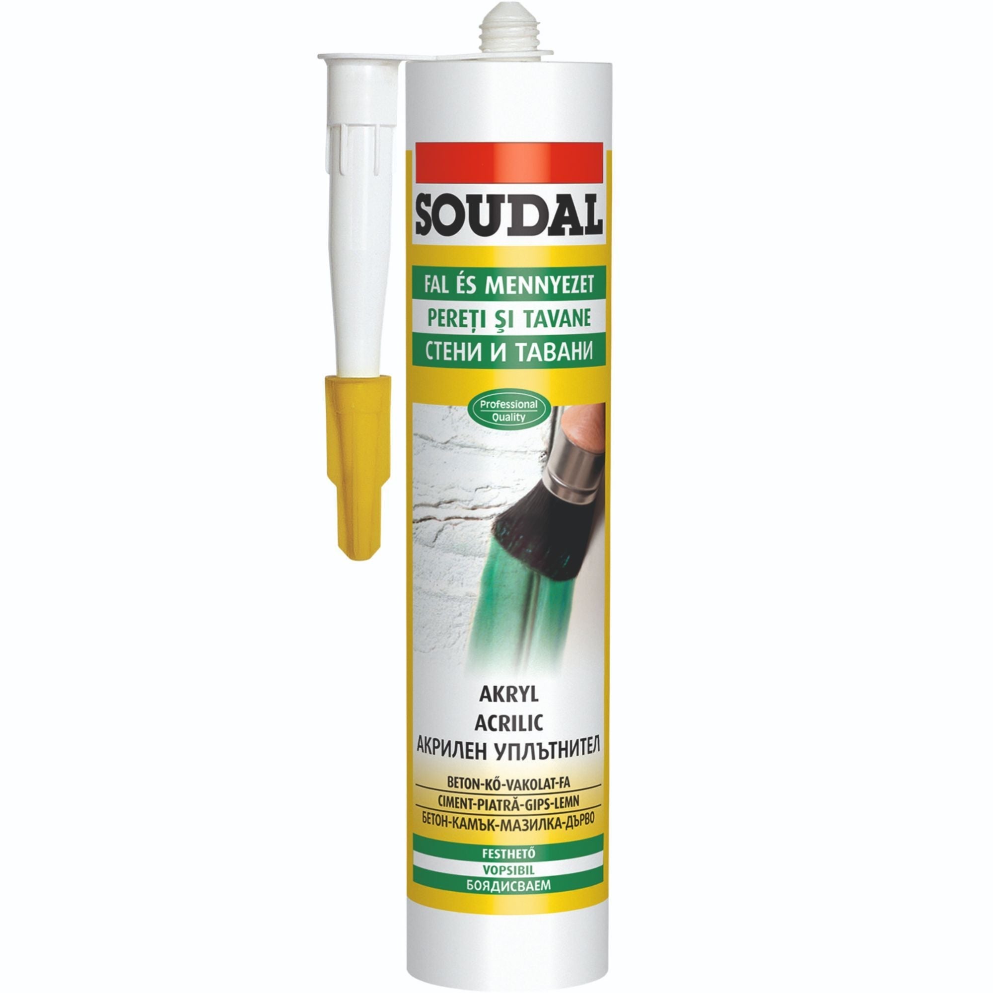 Mastic Acrilic Soudal 280 ml - Alb, pentru Uși și Ferestre