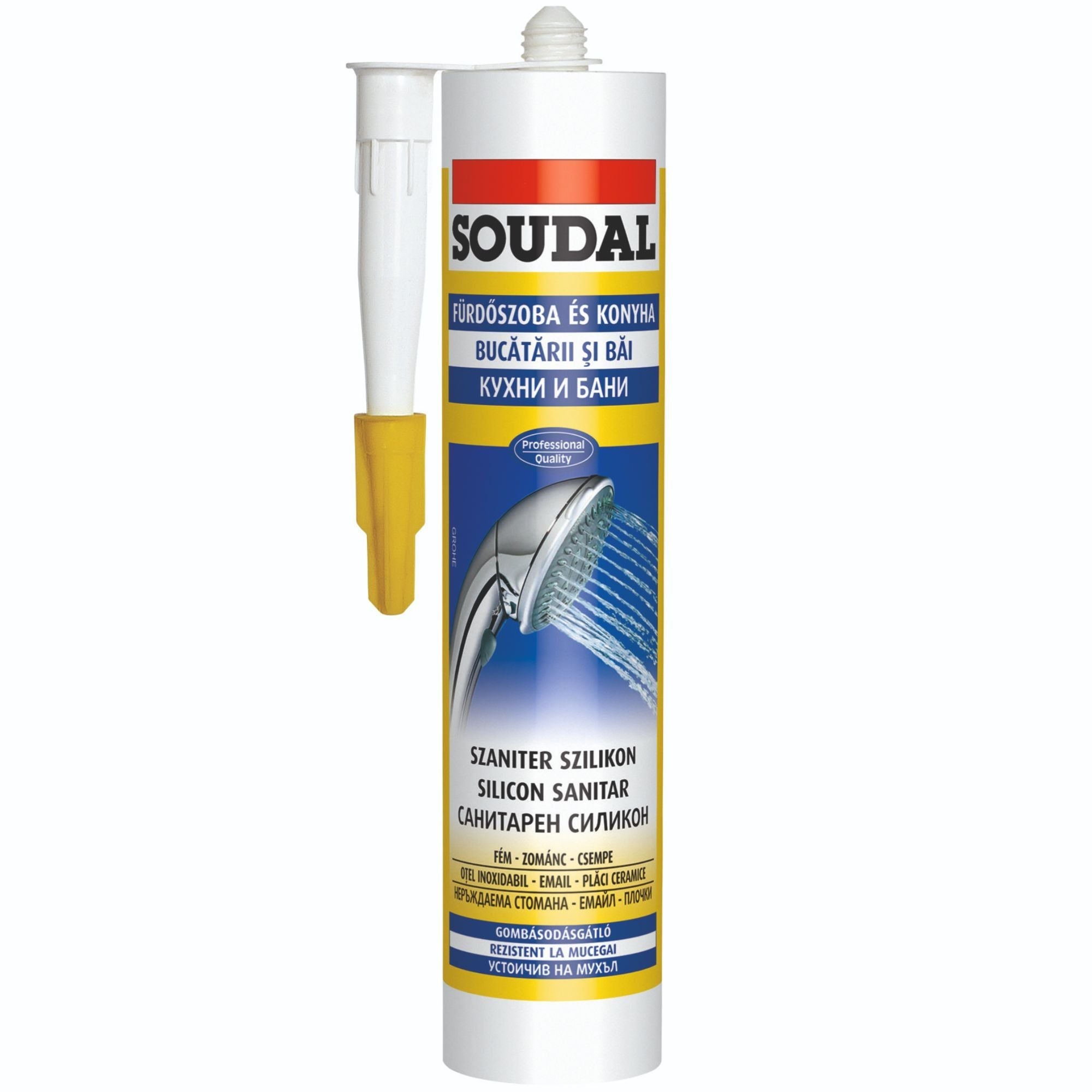 Silicon Sanitar Soudal 280 ml - Alb, pentru Baie și Bucătărie