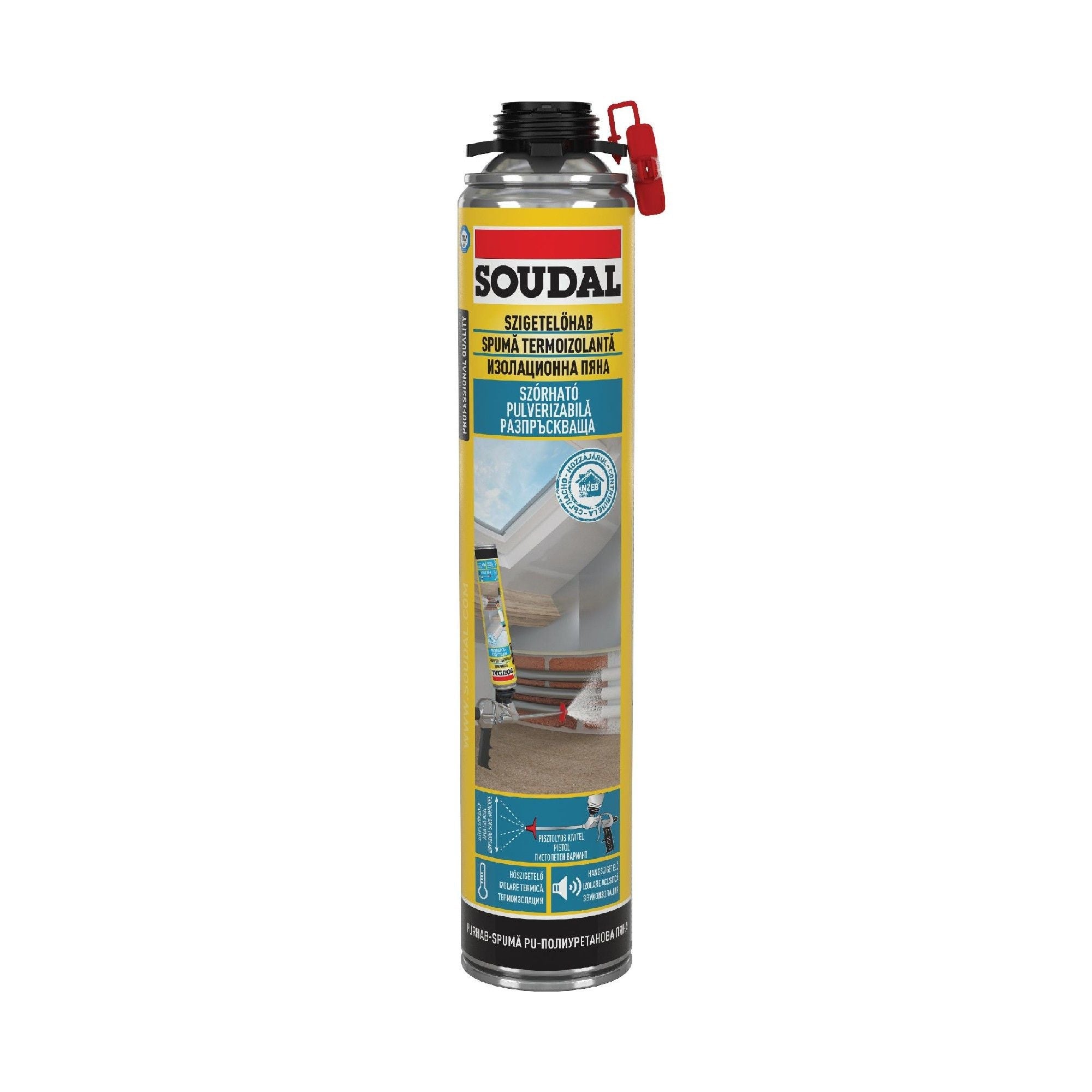 Spumă Poliuretanică Izolatoare Soudal 700 ml - Aplicare cu Pistol