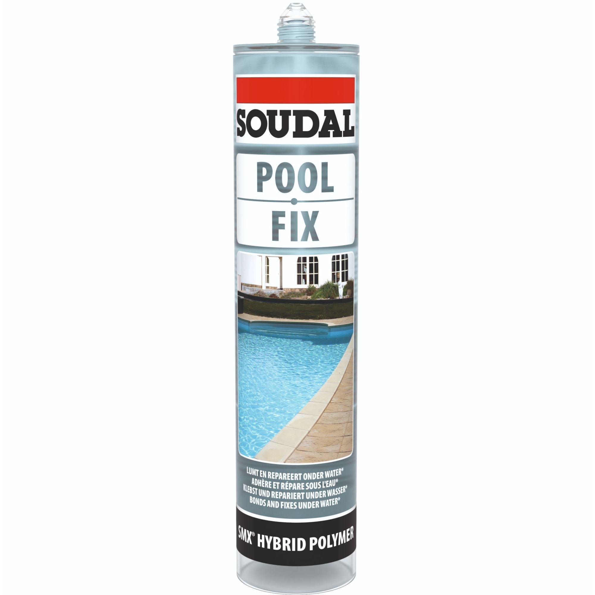Soudal Pool Fix, adeziv și etanșant transparent pentru piscină, 290 ml